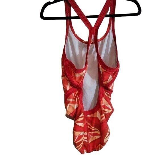 NIKE Red‎ Swimsuit One Piece Women's Racerback Sz 12 Sportswear - Picture 3 of 10